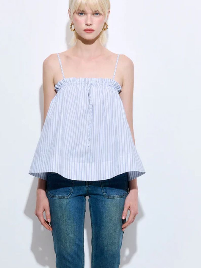 Dé Rococo, Ruffled Poplin Strappy Top