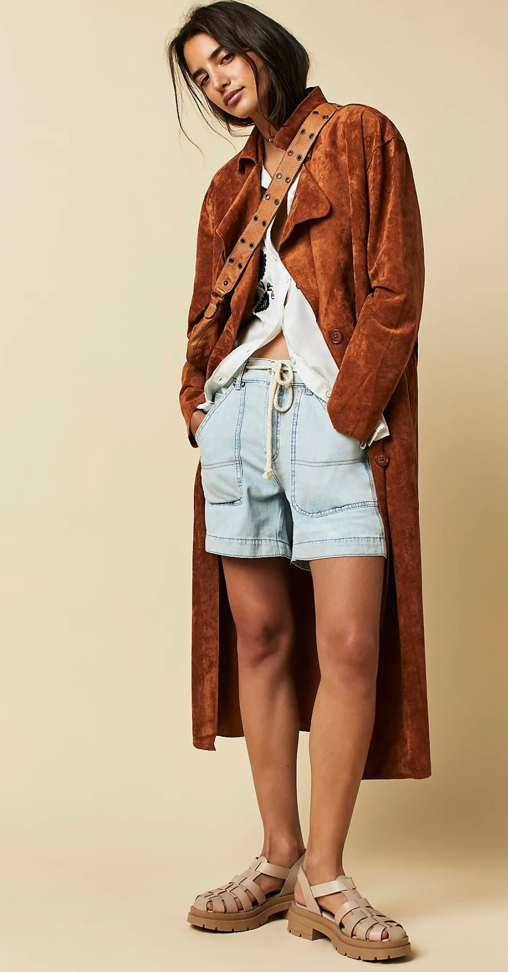 Blank NYC X Free People Vegan Suede Trench