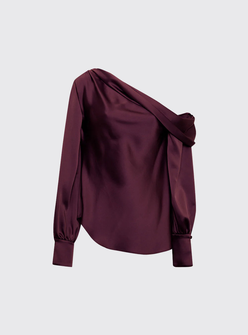 SIMKHAI asymmetrical purple long sleeve blouse