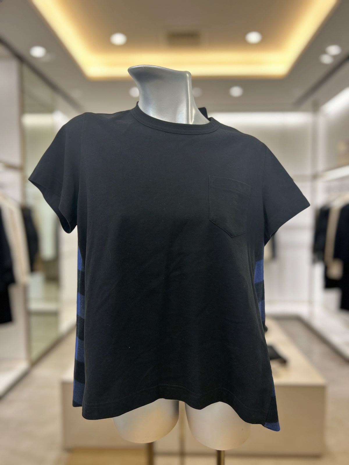Sacai Tshirt with Plaid Flannel Back
