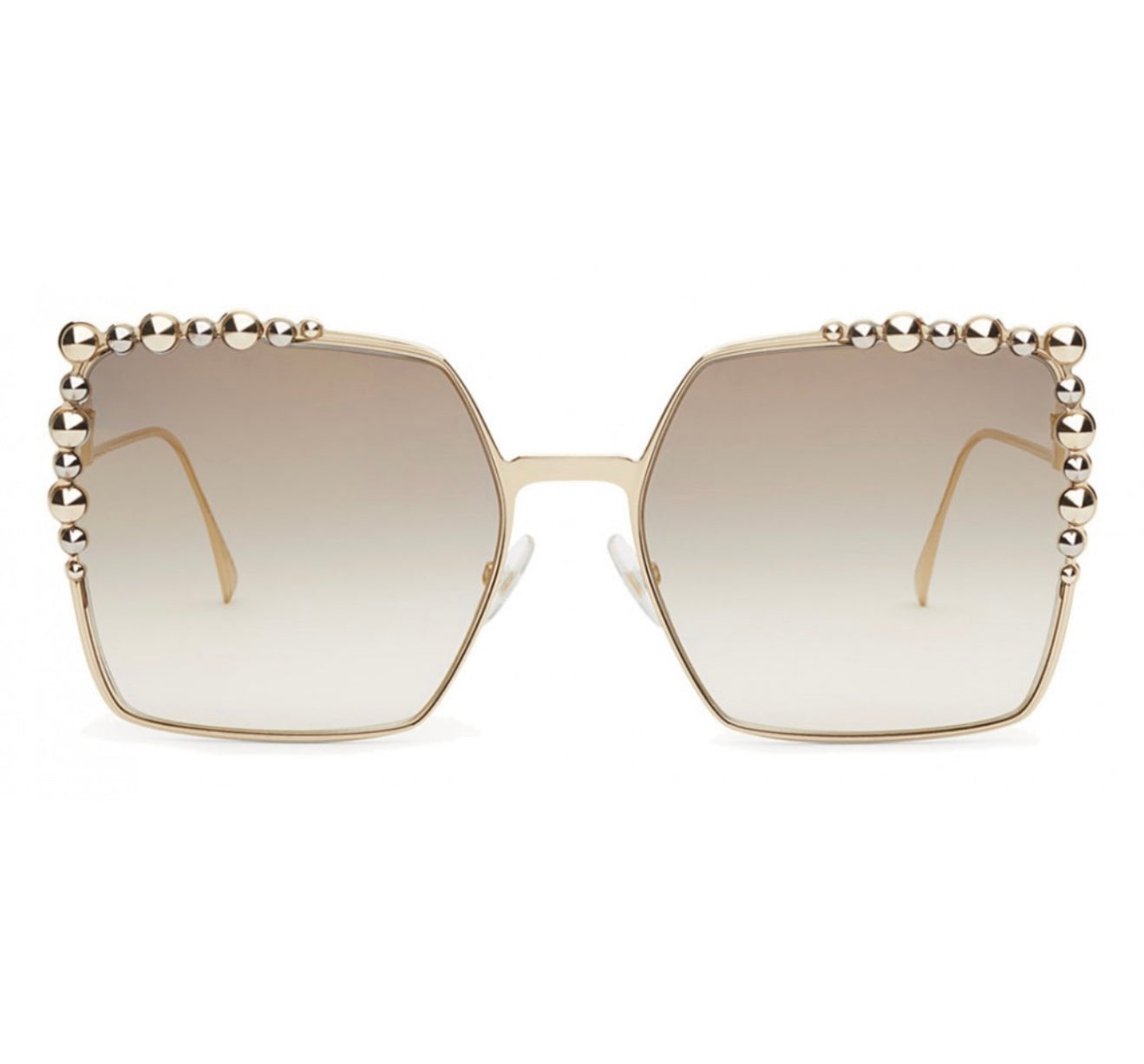 Fendi - Cat Eye - Gold Square Oversize Sunglasses - Sunglasses - Fendi Eyewear