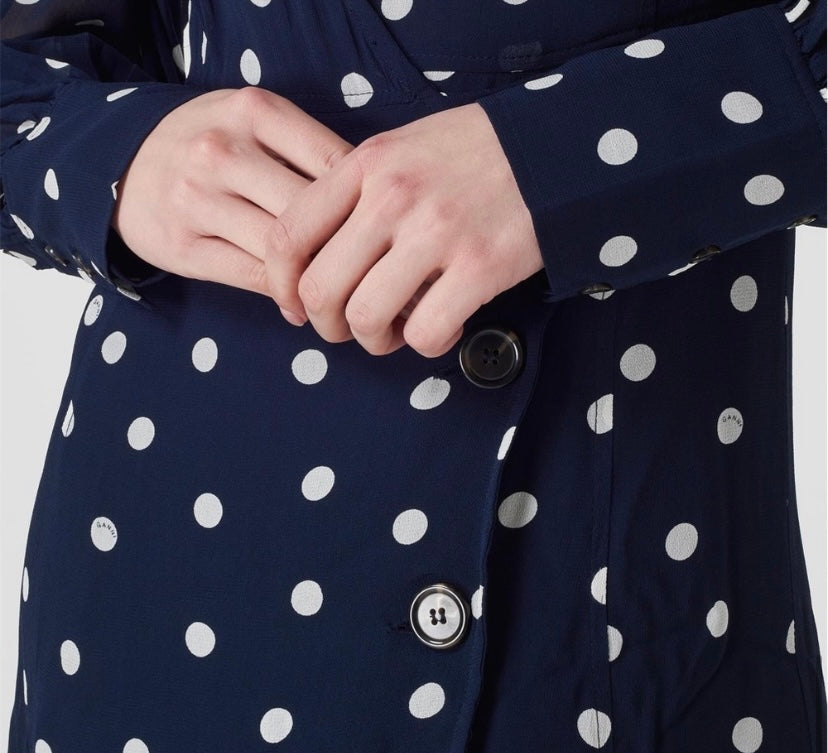 Ganni Polka Dot Wrap Dress