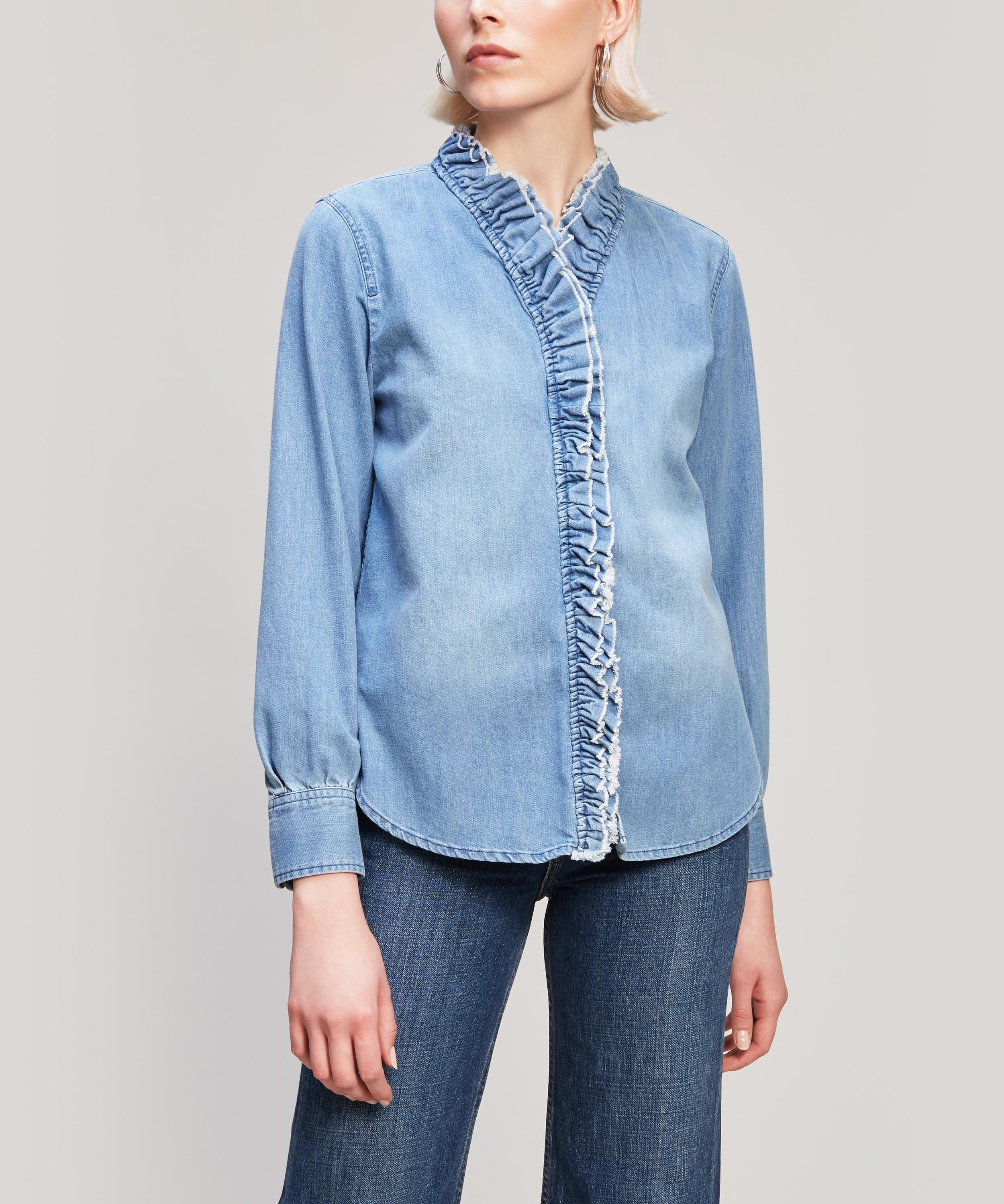 Isabel Marant Etoile Denim Ruffle Shirt