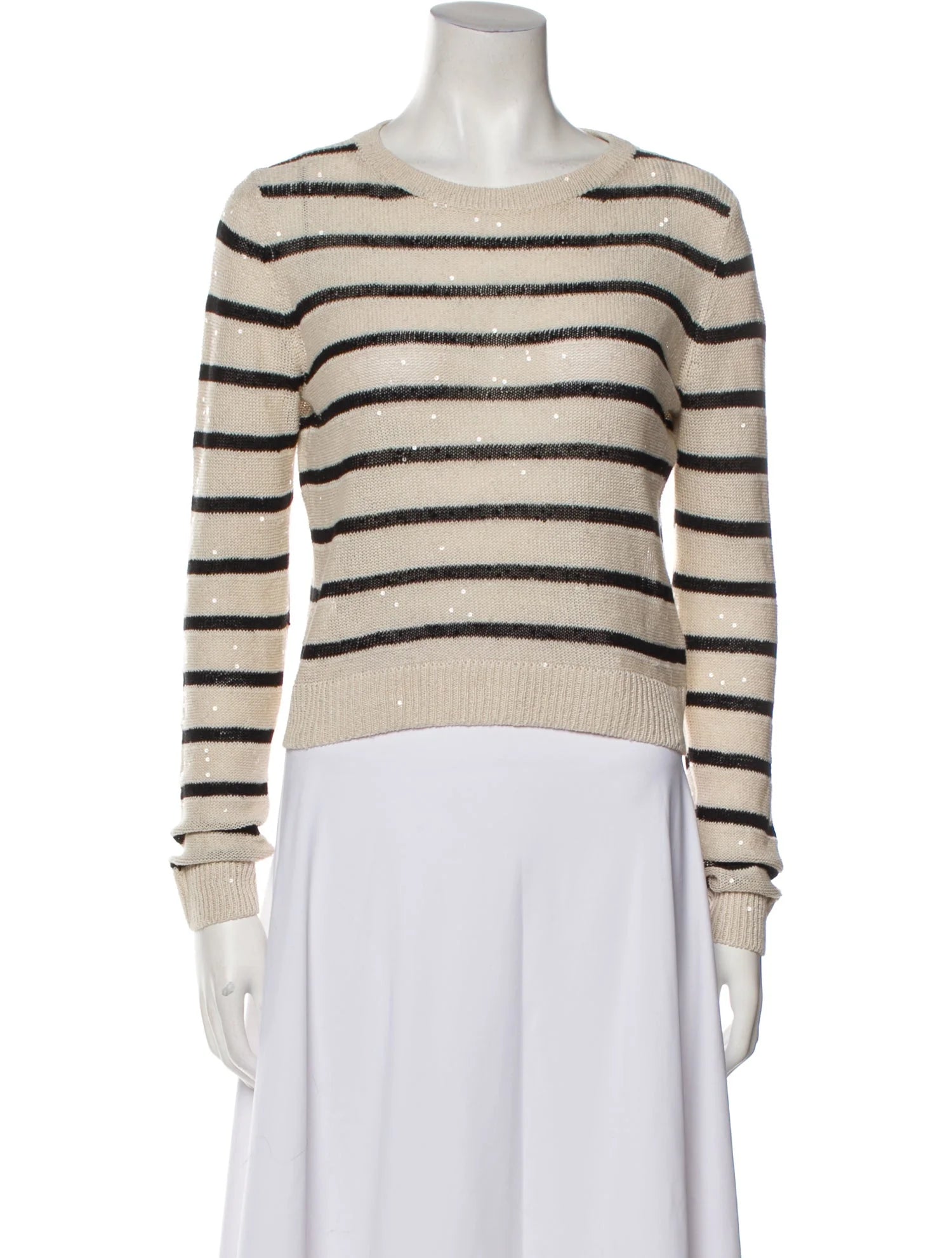 BRUNELLO CUCINELLI striped sweater with sequins