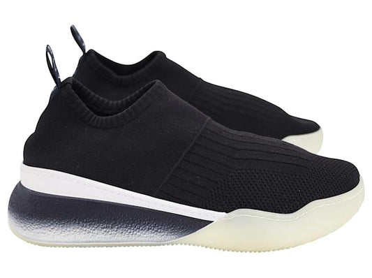 STELLA MCCARTNEY black fabric sneakers with rubber sole