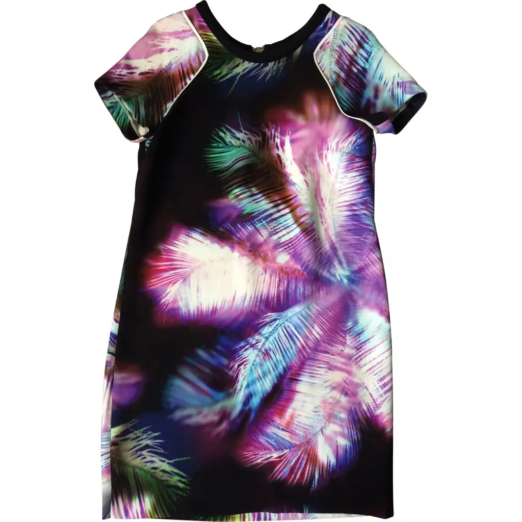SANDRO short purple feathered dress