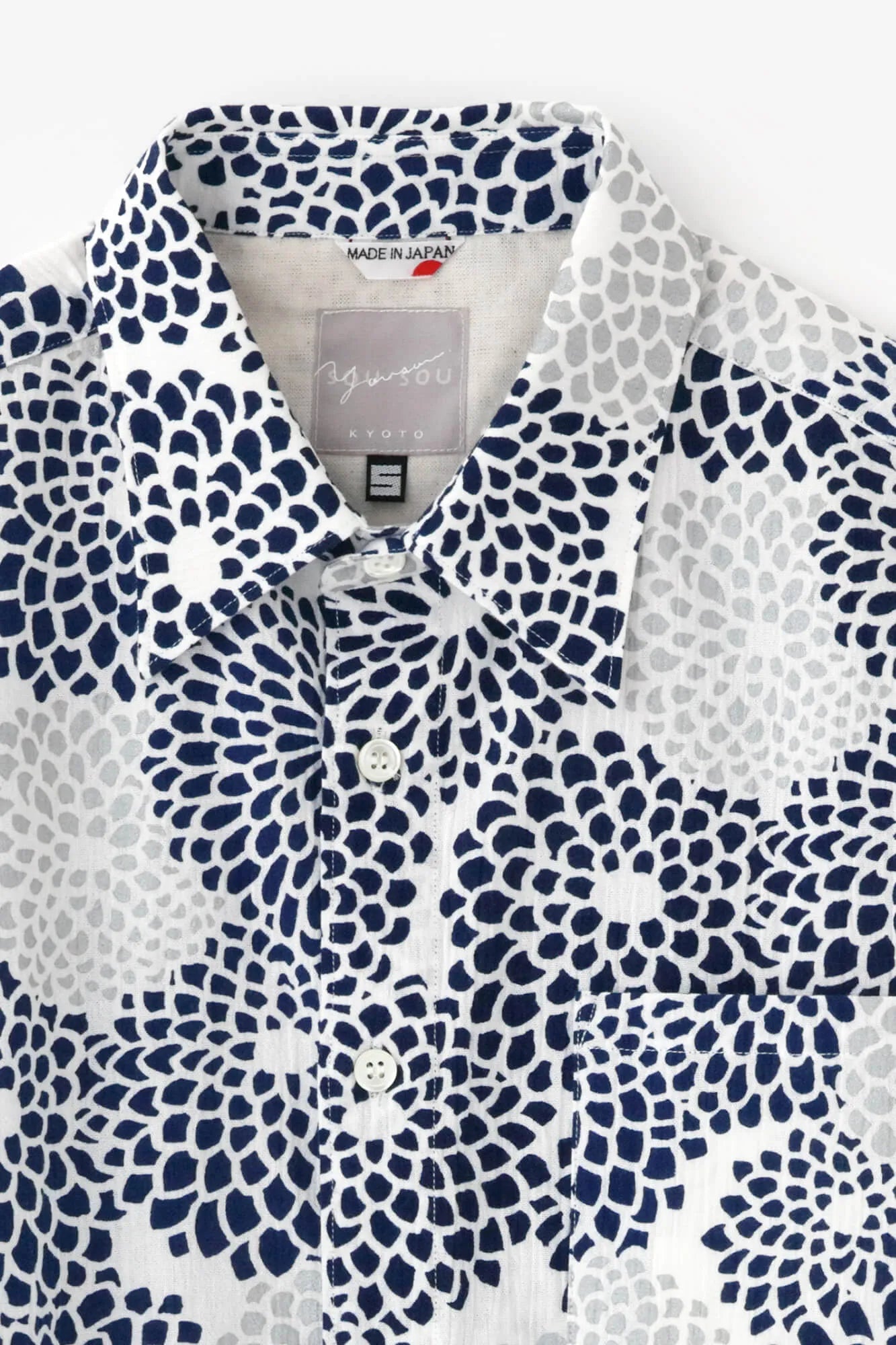 SOU SOU Japanese cotton button up with floral print