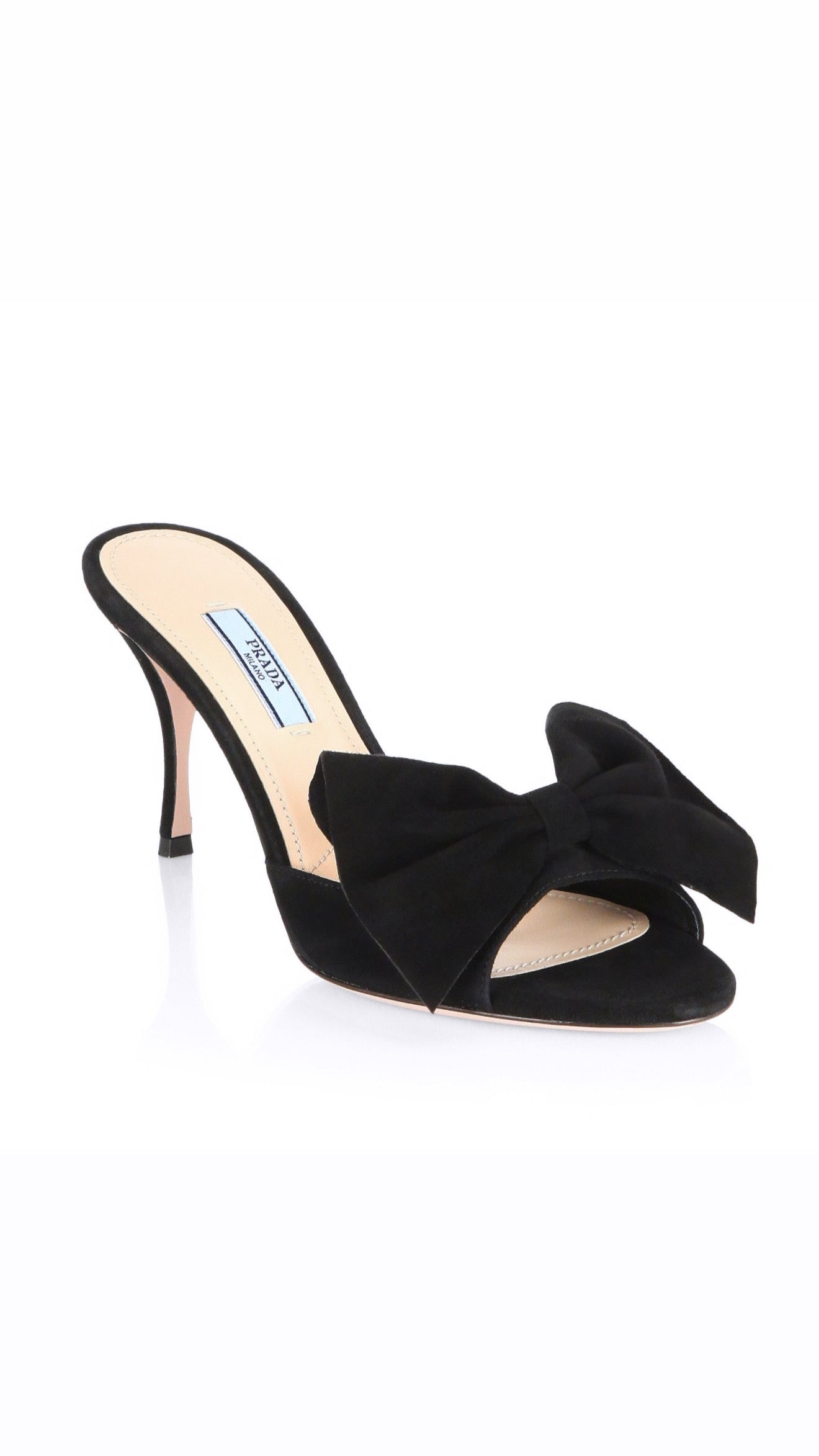 Prada - Black Suede Bow Mules