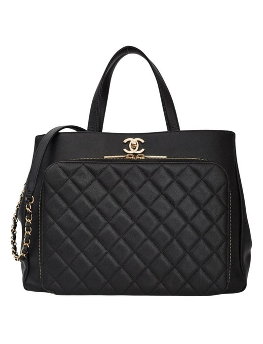 Pre-Loved Chanel™
 - Black Caviar Small Shopping Business Affinity Tote