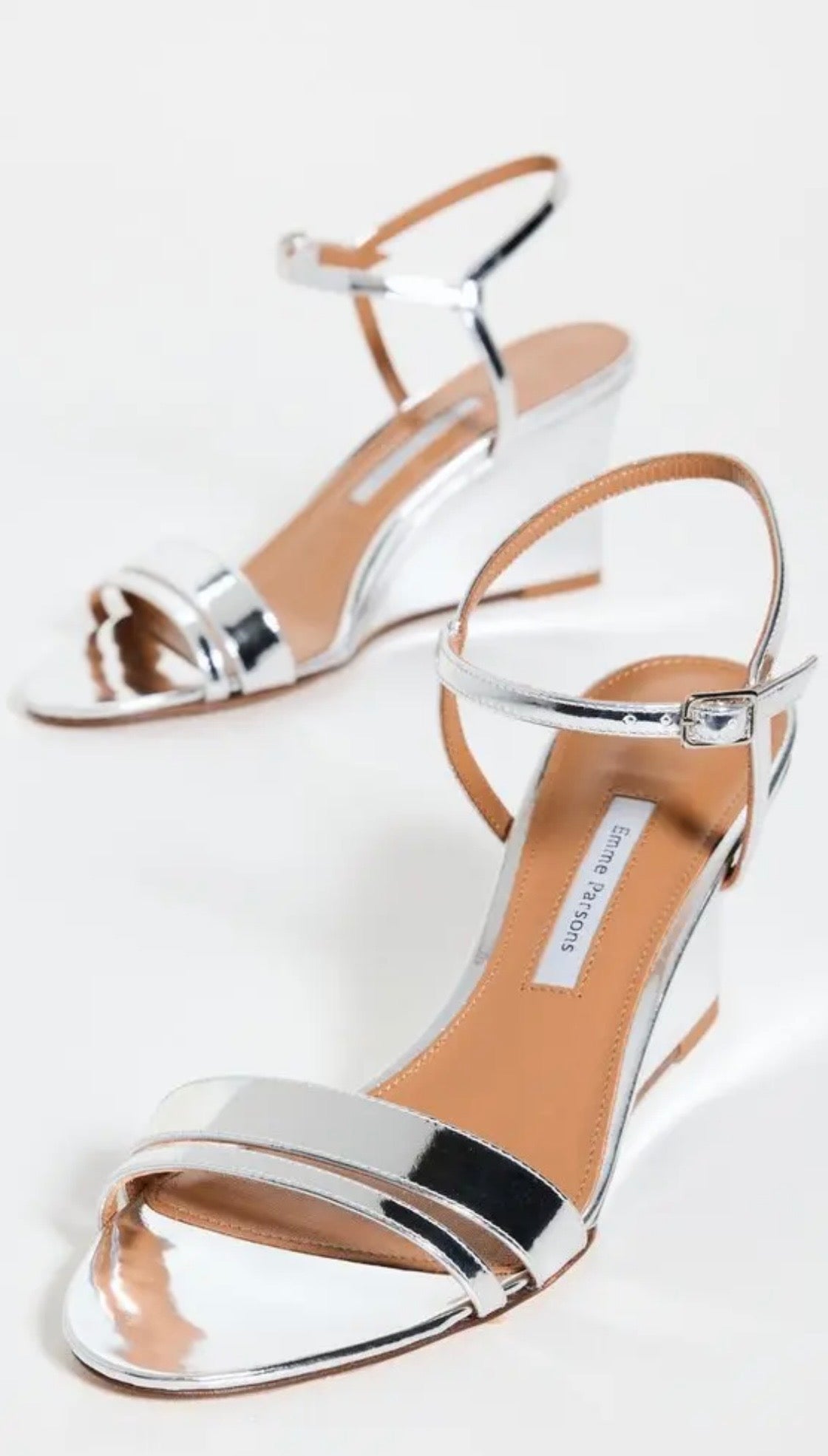 Emme Parsons - Metallic Wedged Sandals