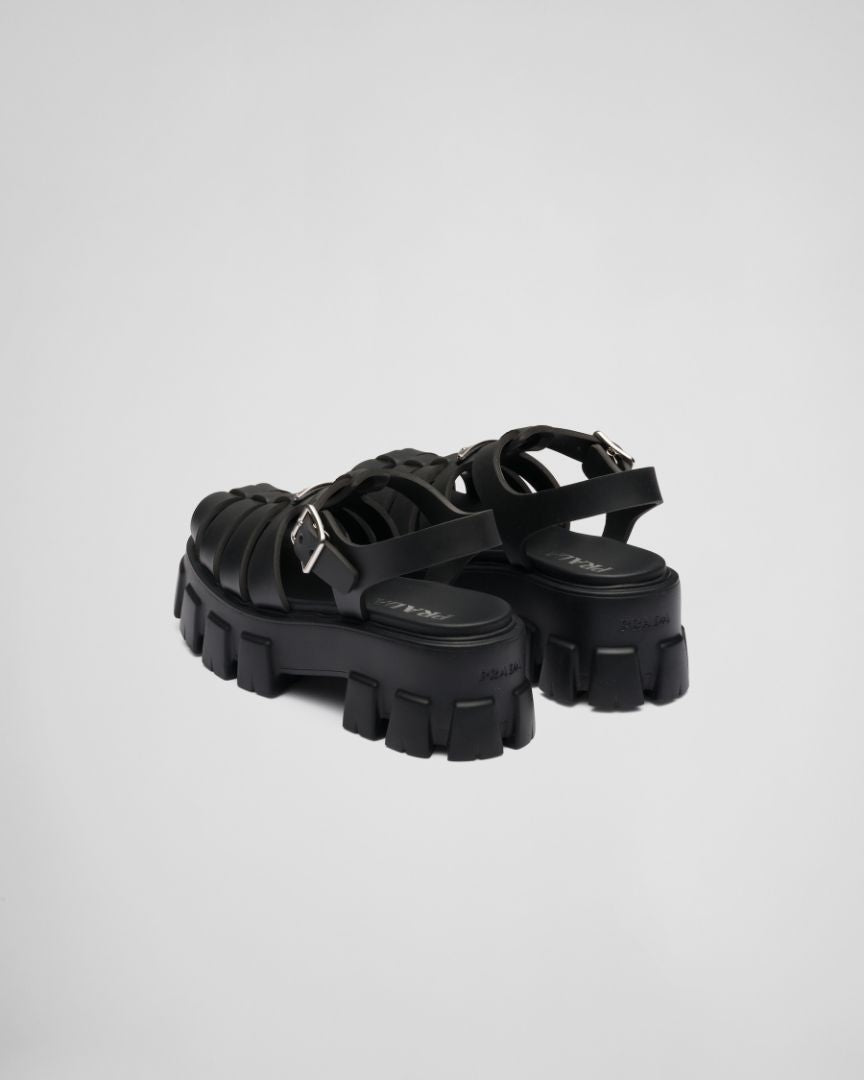 Prada Extra Light Rubber Monolith Sandals