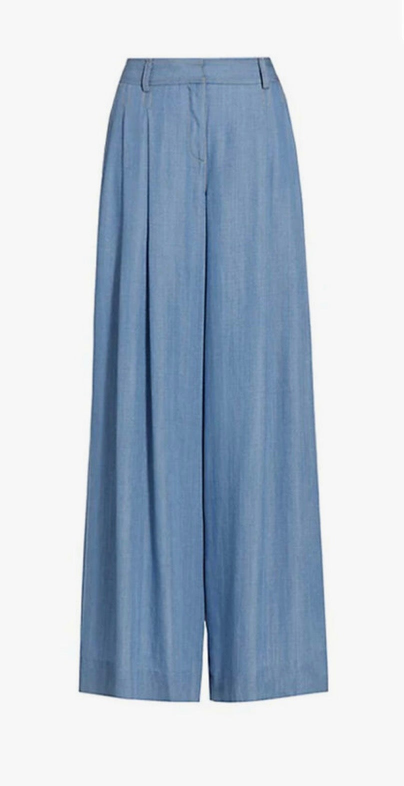 TWP blue pleated wide leg trousers