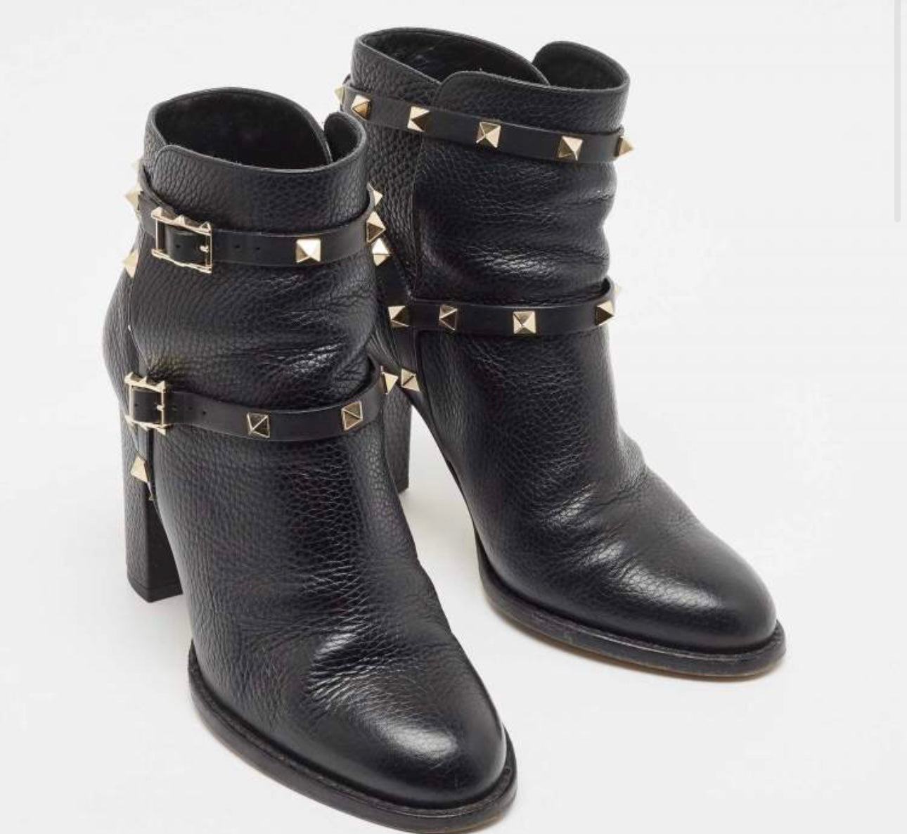 Valentino - 
Valentino Black Leather Rockstud Ankle Boots