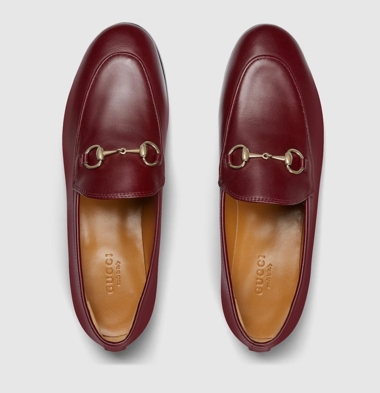 Gucci dark red loafer, gold horsebit