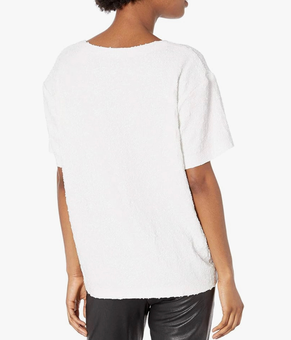 NORMA KAMALI- WHITE SEQUIN T-SHIRT