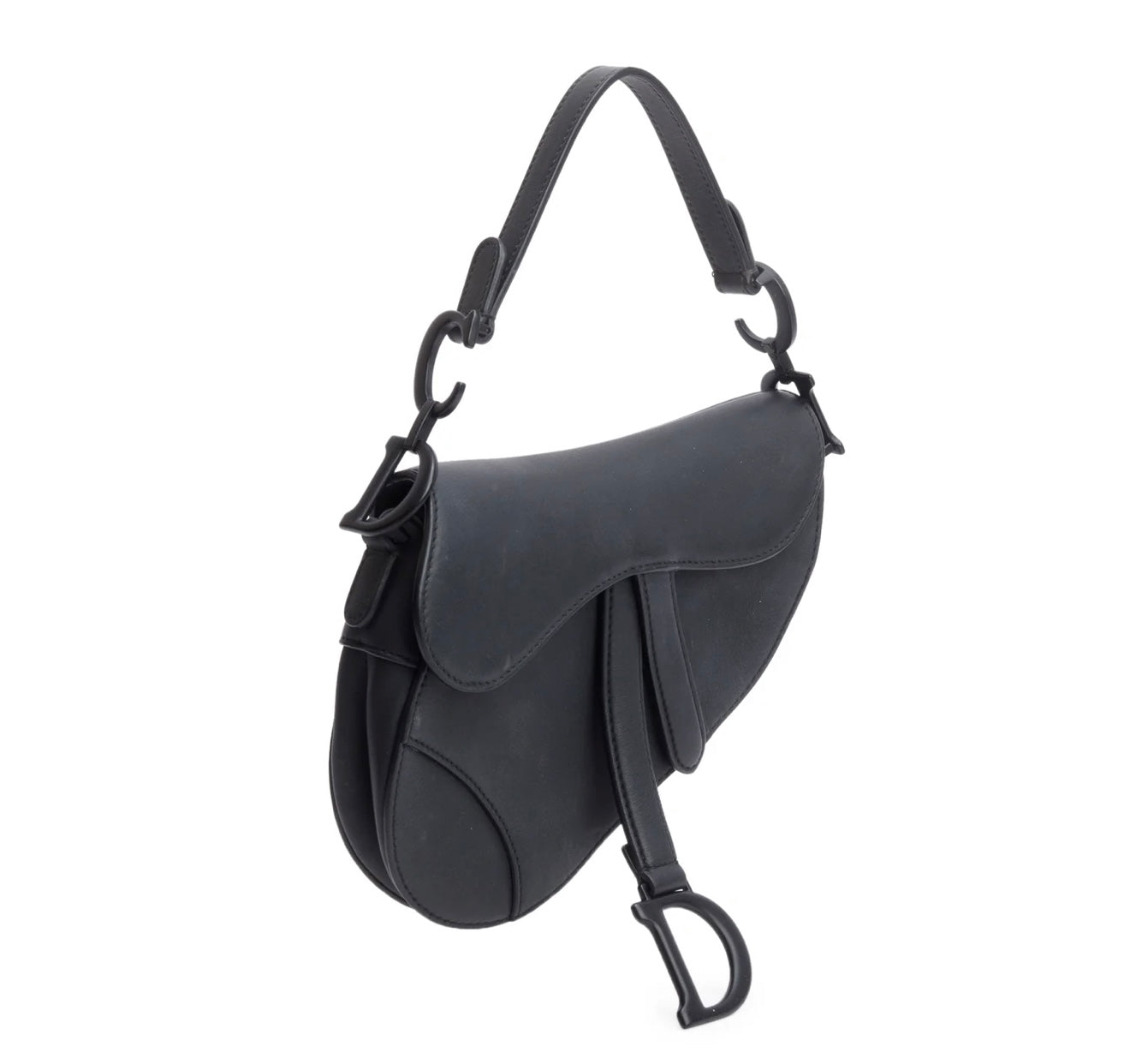 CHRISTIAN DIOR
Black Ultramatte Calfskin Leather Saddle Bag