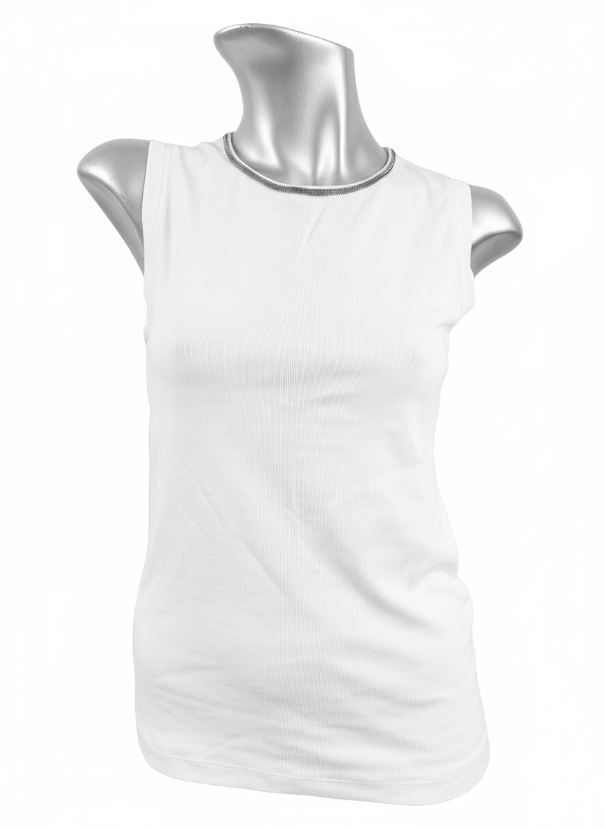 Peserico Tank Top with Monili Neckline