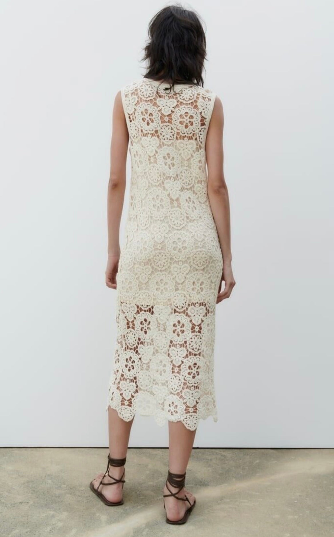 ZARA - WHITE CROCHET/LACE DRESS