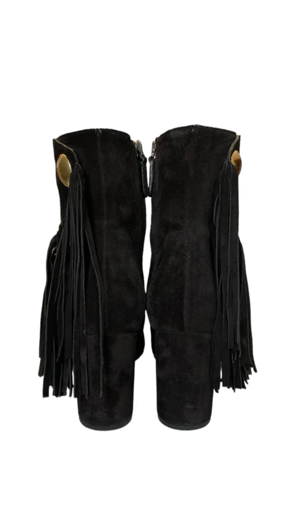 Chloe- Black Fringe Booties