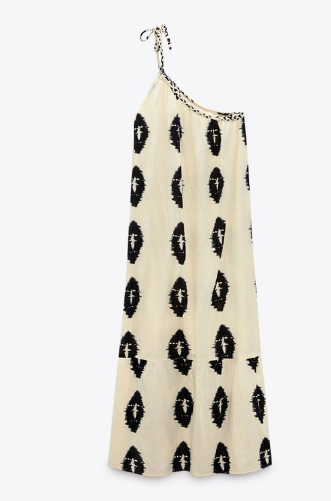 ZARA - PRINTED DRESS WITH ASYMMETRIC HEM