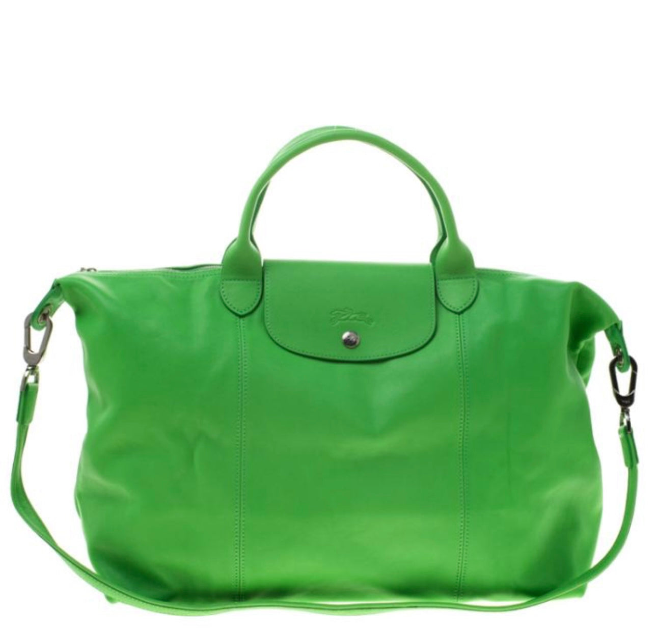 Longchamp - Le Pilage Cuir Green Leather Tote