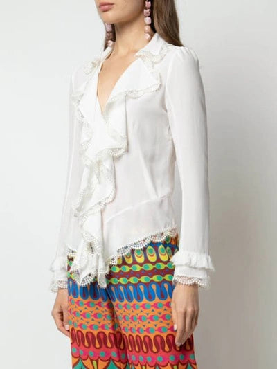 ALEXIS v neck long sleeve ruffle blouse