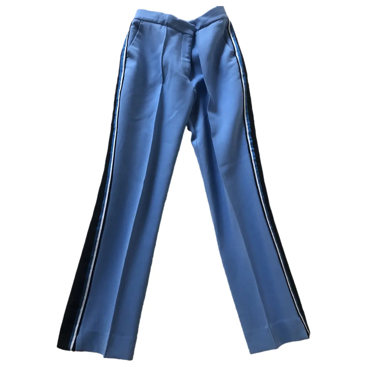VICTORIA VICTORIA BECKHAM blue trousers with stripes on side