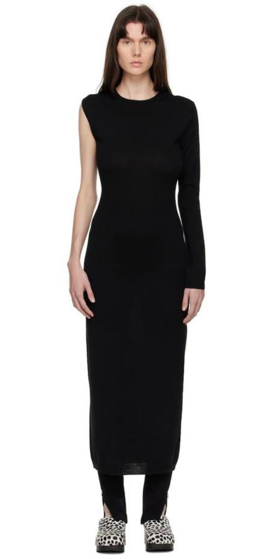 TOTEME long black wool knit dress