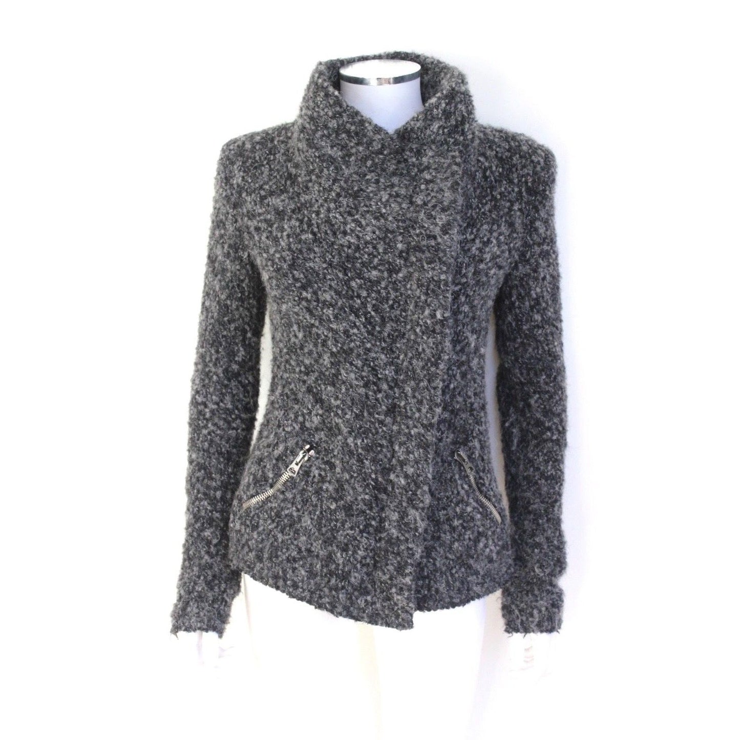 Isabel Marant Bouclé Charcoal Zip Coat