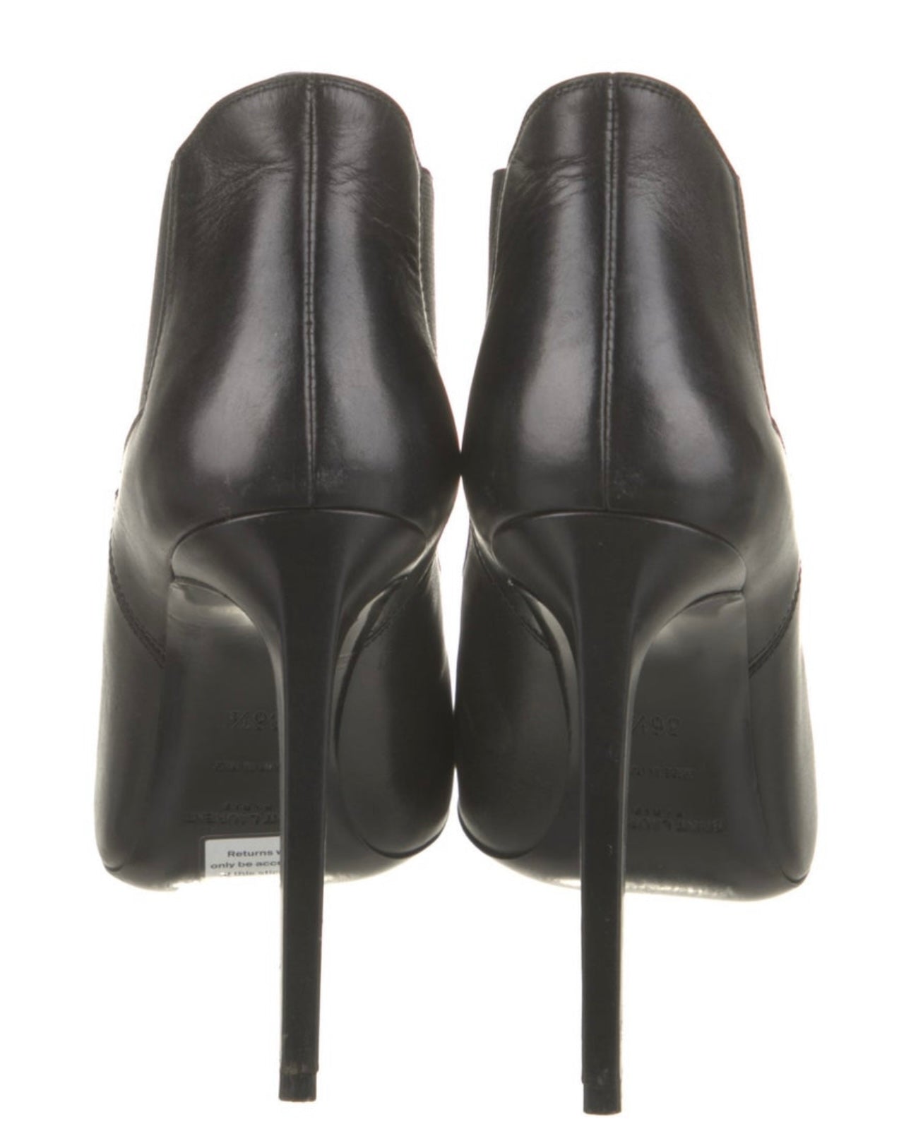 Saint Laurent - Black Leather Pointed Booties