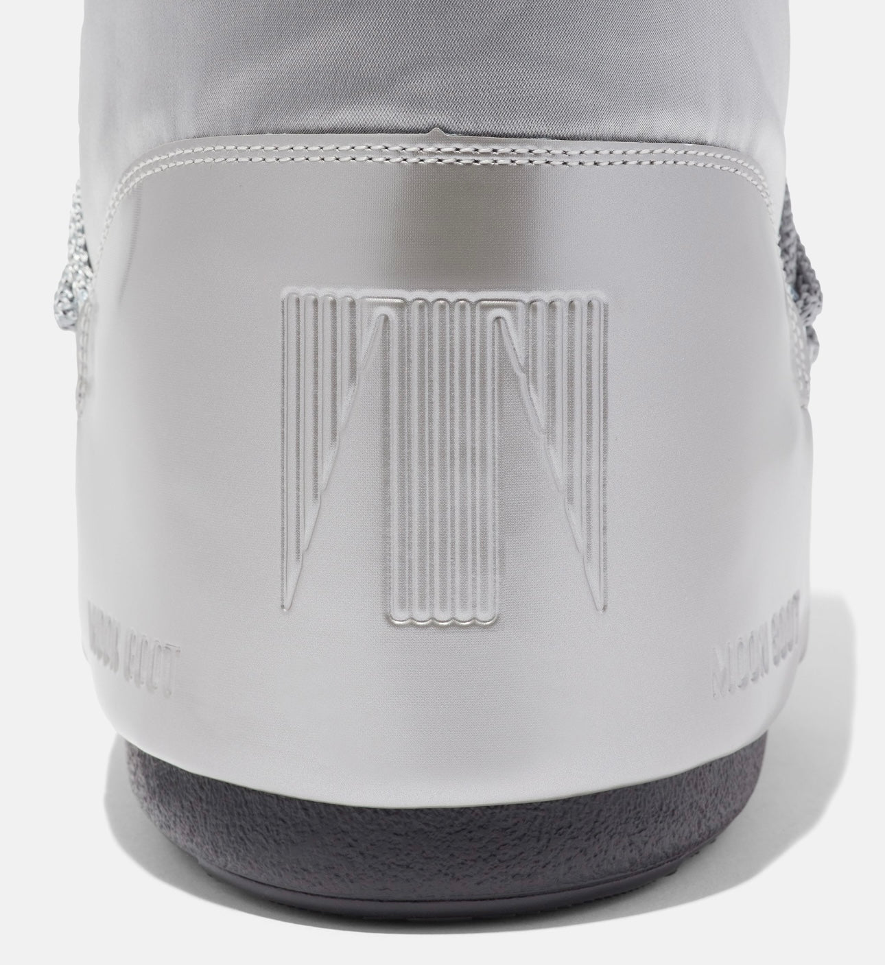 MOON BOOT- ICON GLANCE SILVER SATIN BOOTS