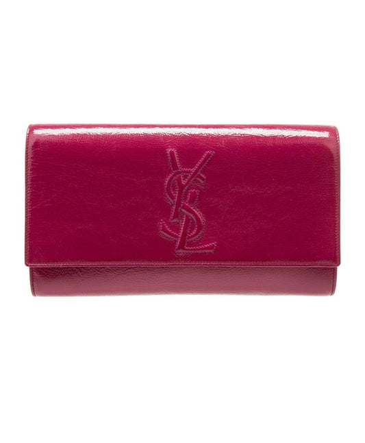 YSL - BELLE DE JOUR PINK PATENT LEATHER CLUTCH