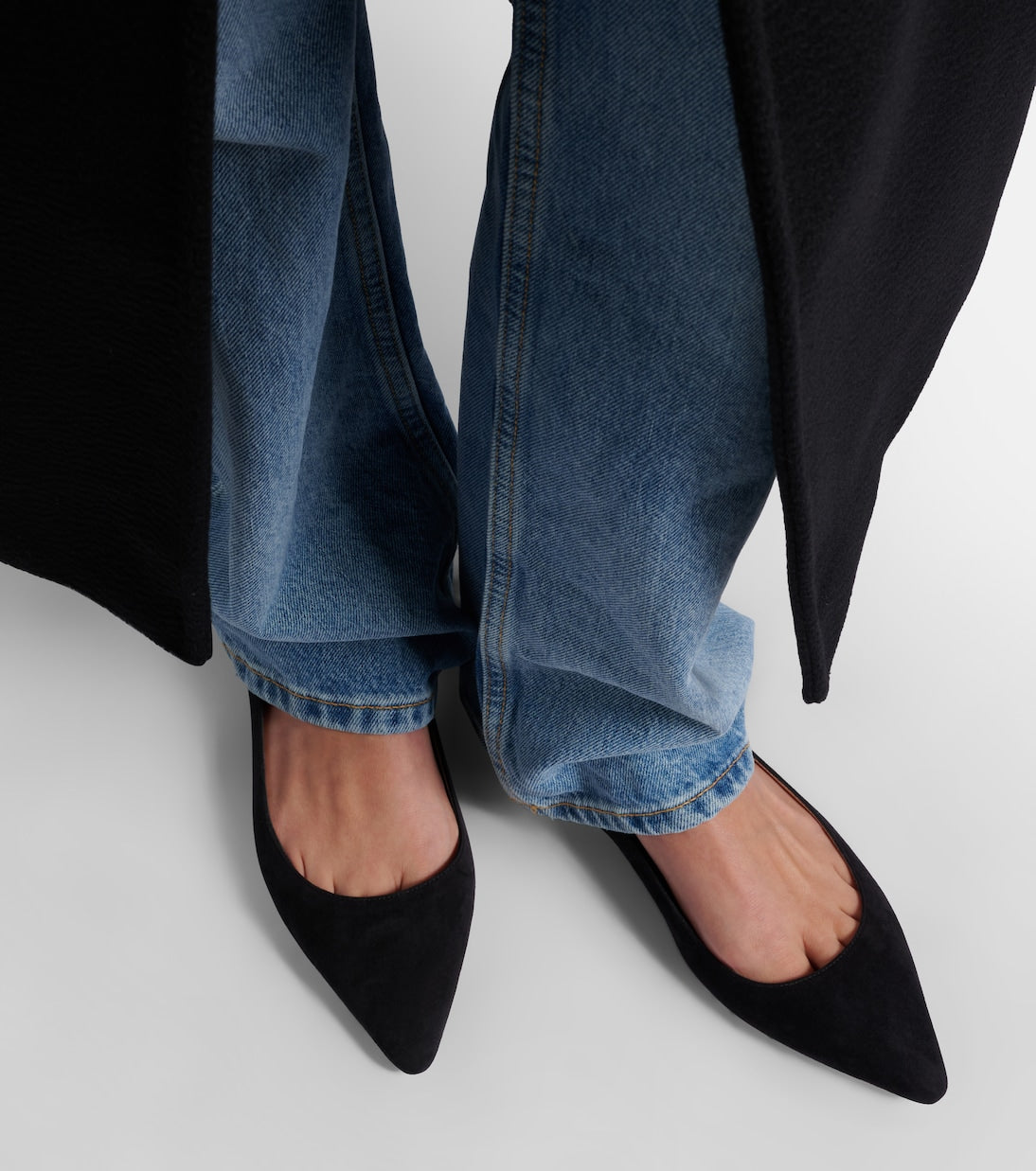 JIMMY CHOO black suede pointed flats