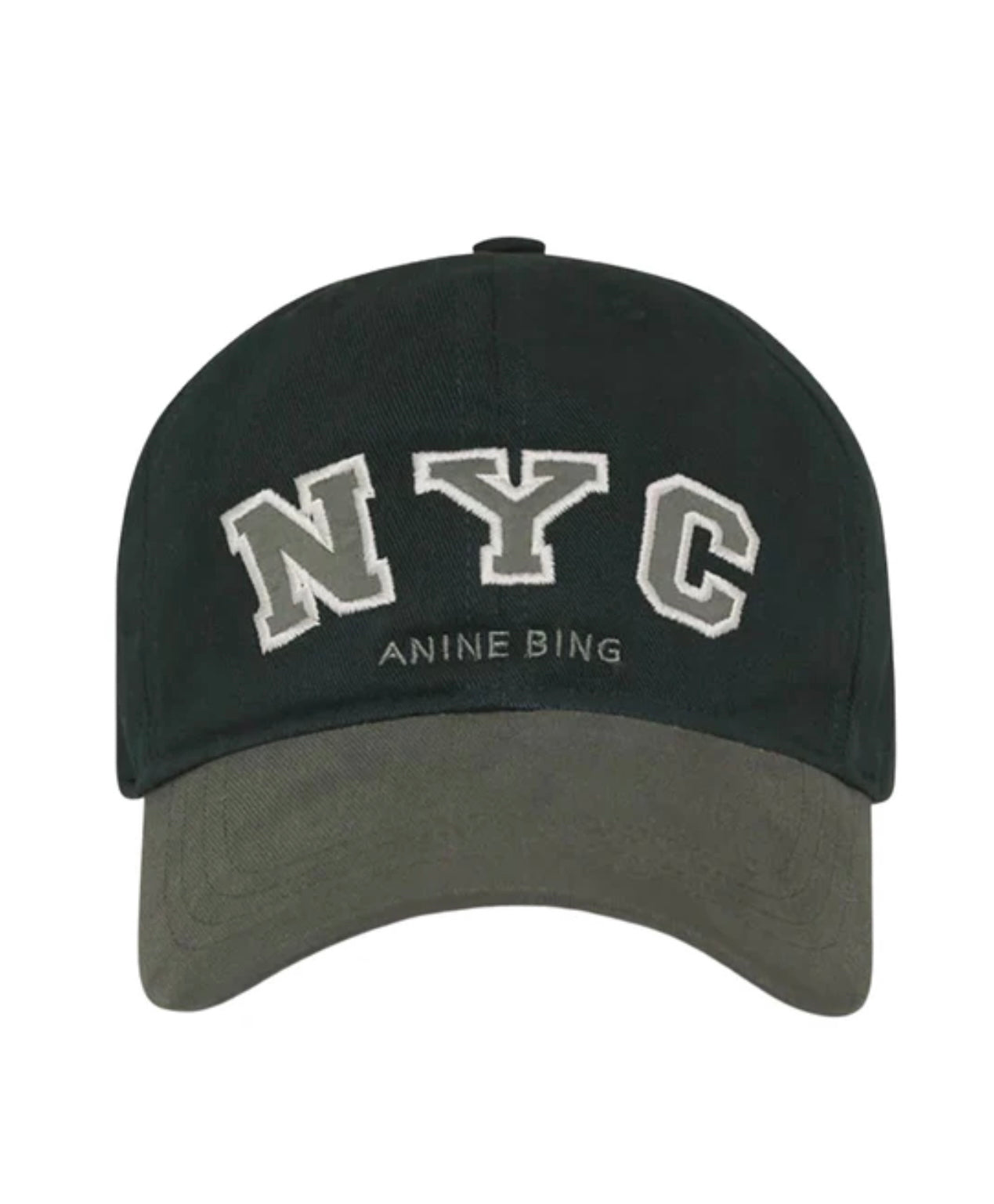 ANINE BING JEREMY BASEBALL CAP NYC CHARCOAL GREEN