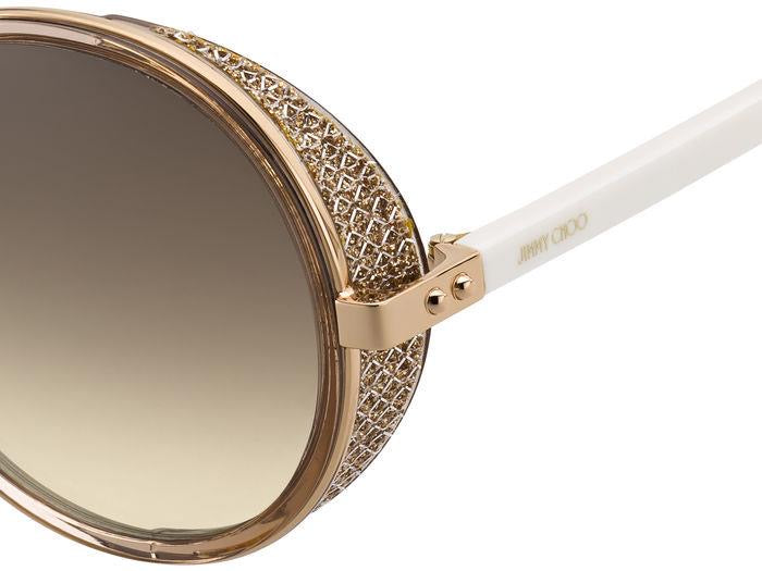 JIMMY CHOO rose gold sunglasses with white arms