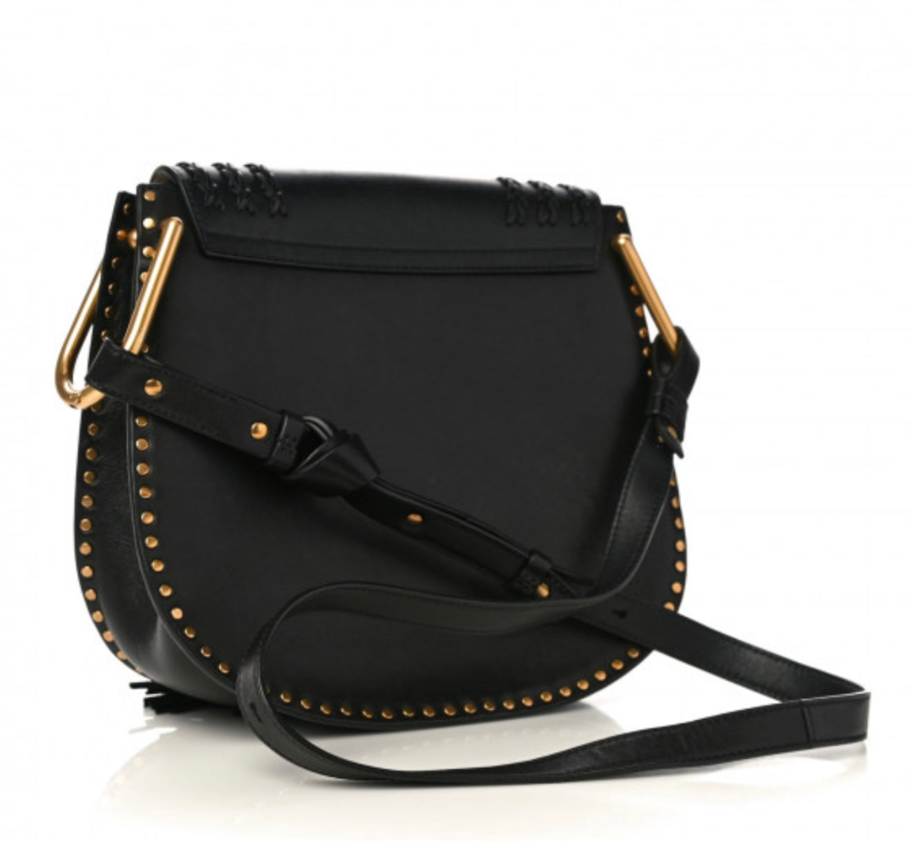 CHLOE 
Calfskin Braided Medium Hudson Shoulder Bag Black