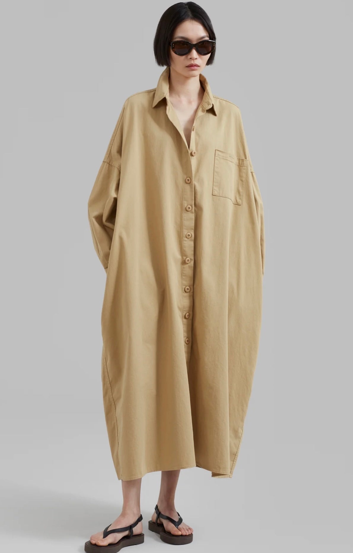 The Frankie Shop - KASON OVERSIZED SHIRT DRESS - SAHARA