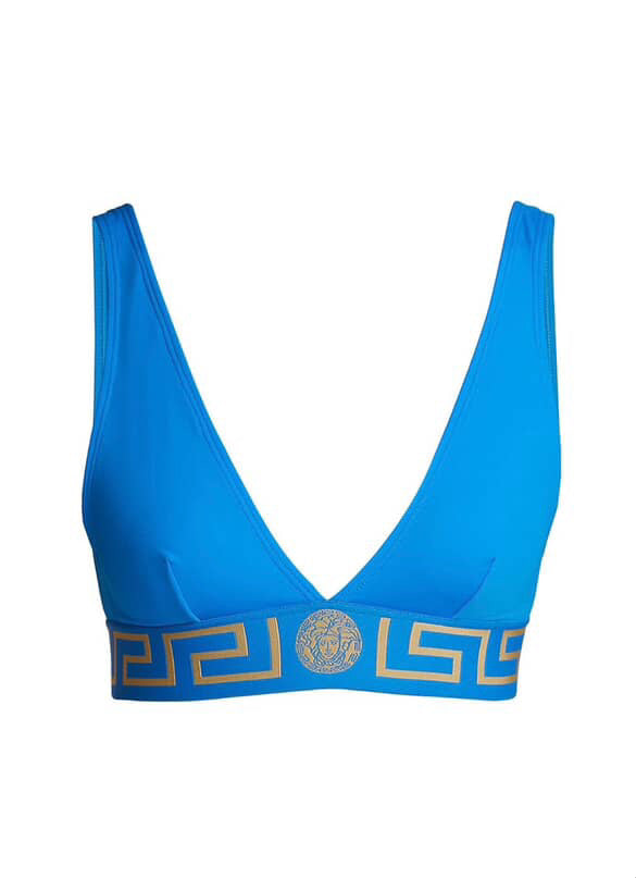 VERSACE  NWT blue logo bra