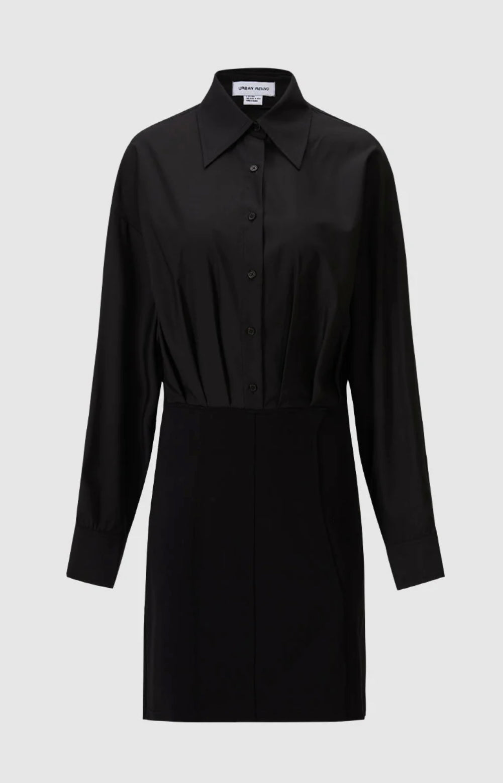 URBAN REVIVO - GATHERED WAIST SHIRT DRESS