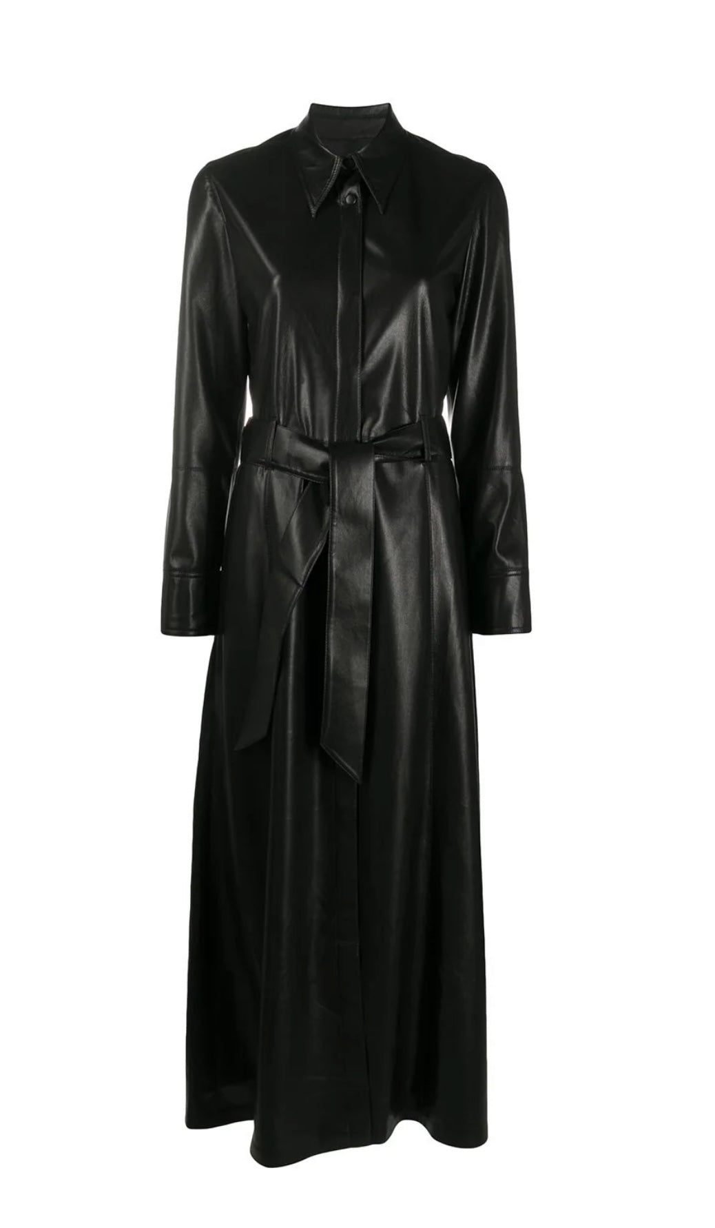 Nanushka - 
faux long belted dress