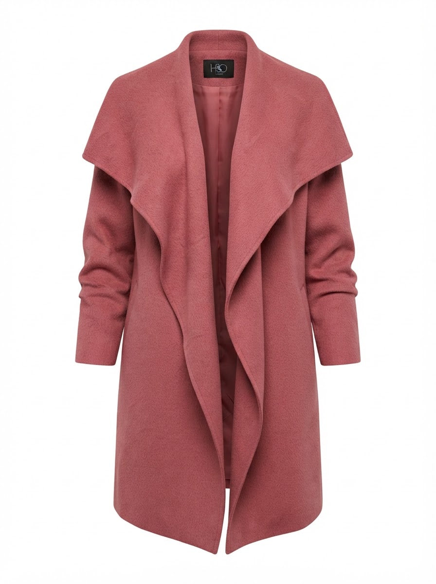 HISO Canada Pink Wool Wrap Coat