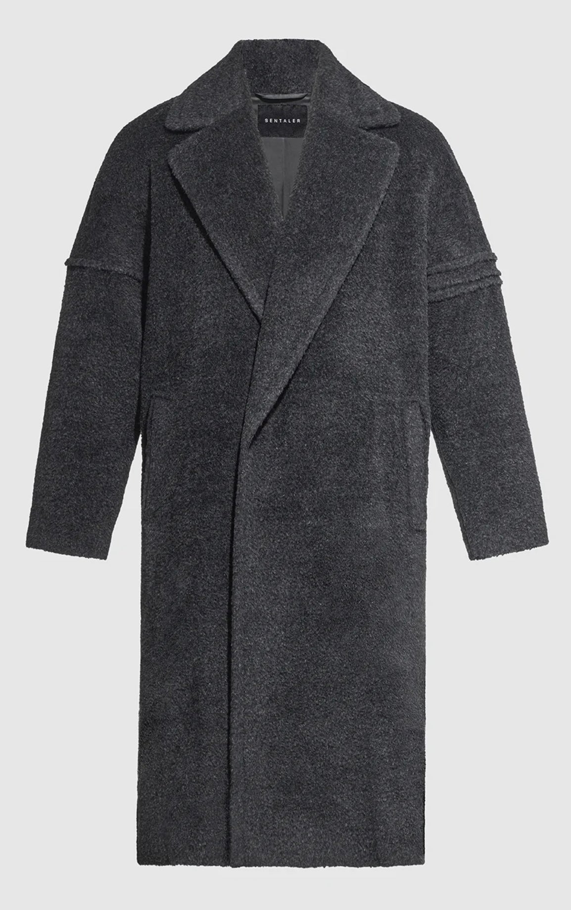 SENTALER - MEN’S TECHNICAL BOUCLÉ ALPACA ROBE COAT Technical Bouclé A