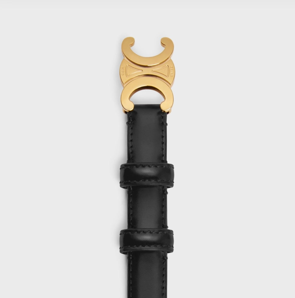 CELINE - SMALL TRIOMPHE BELT IN TAURILLON LEATHER
BLACK