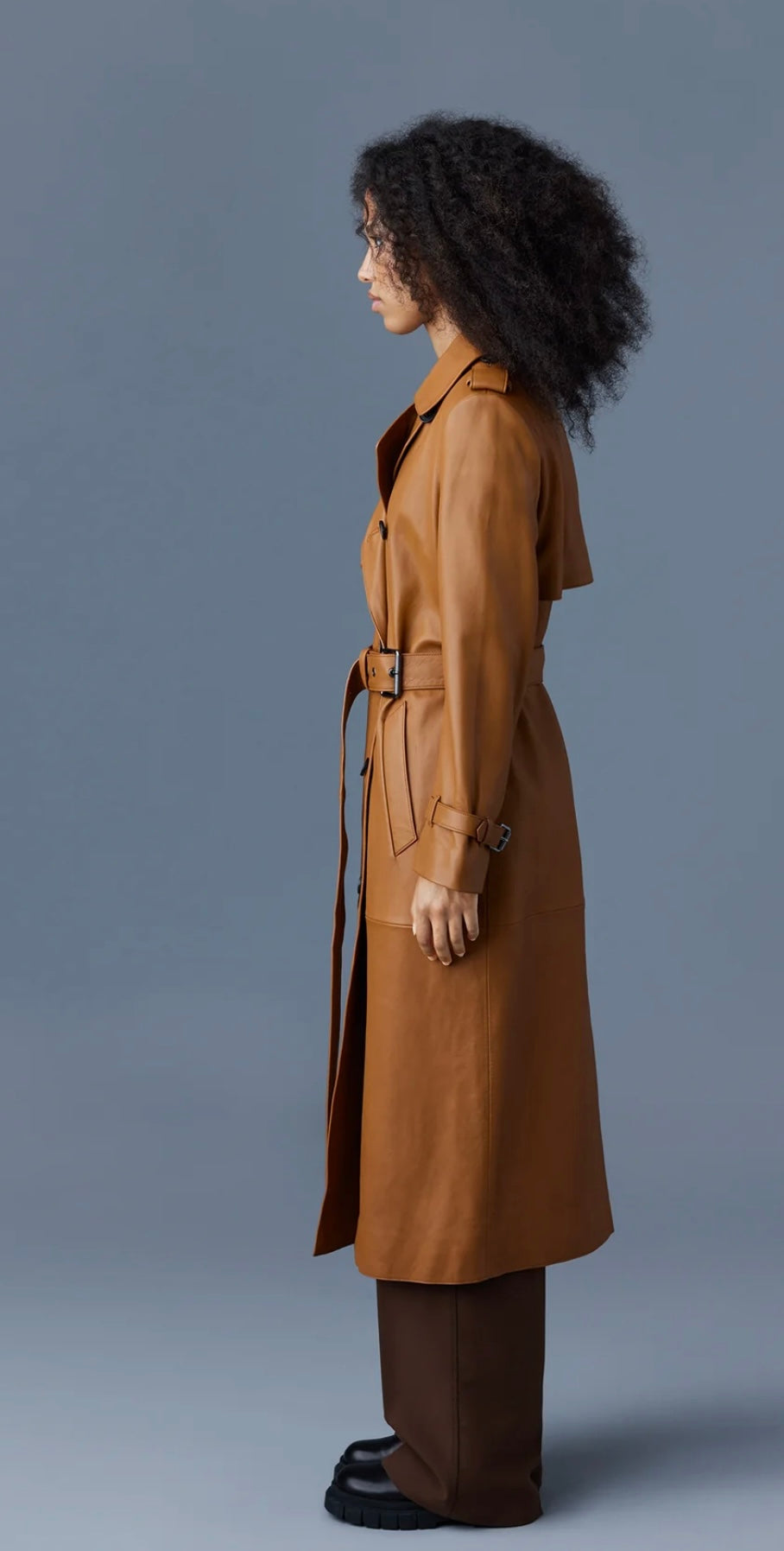 MACKAGE - Gael Leather Trench with Belt