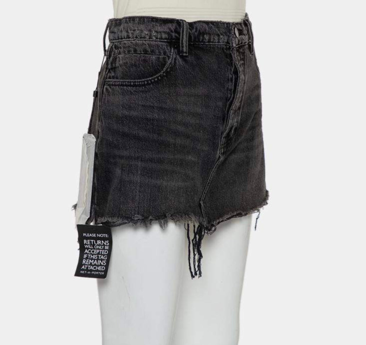 Alexander Wang - Washed Black Denim Mini Skirt