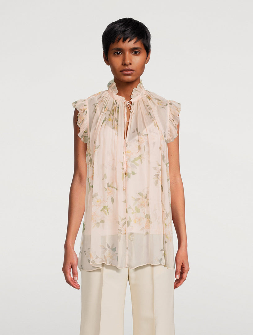 ZIMMERMAN Natura Sleeveless Blouse In Floral Print