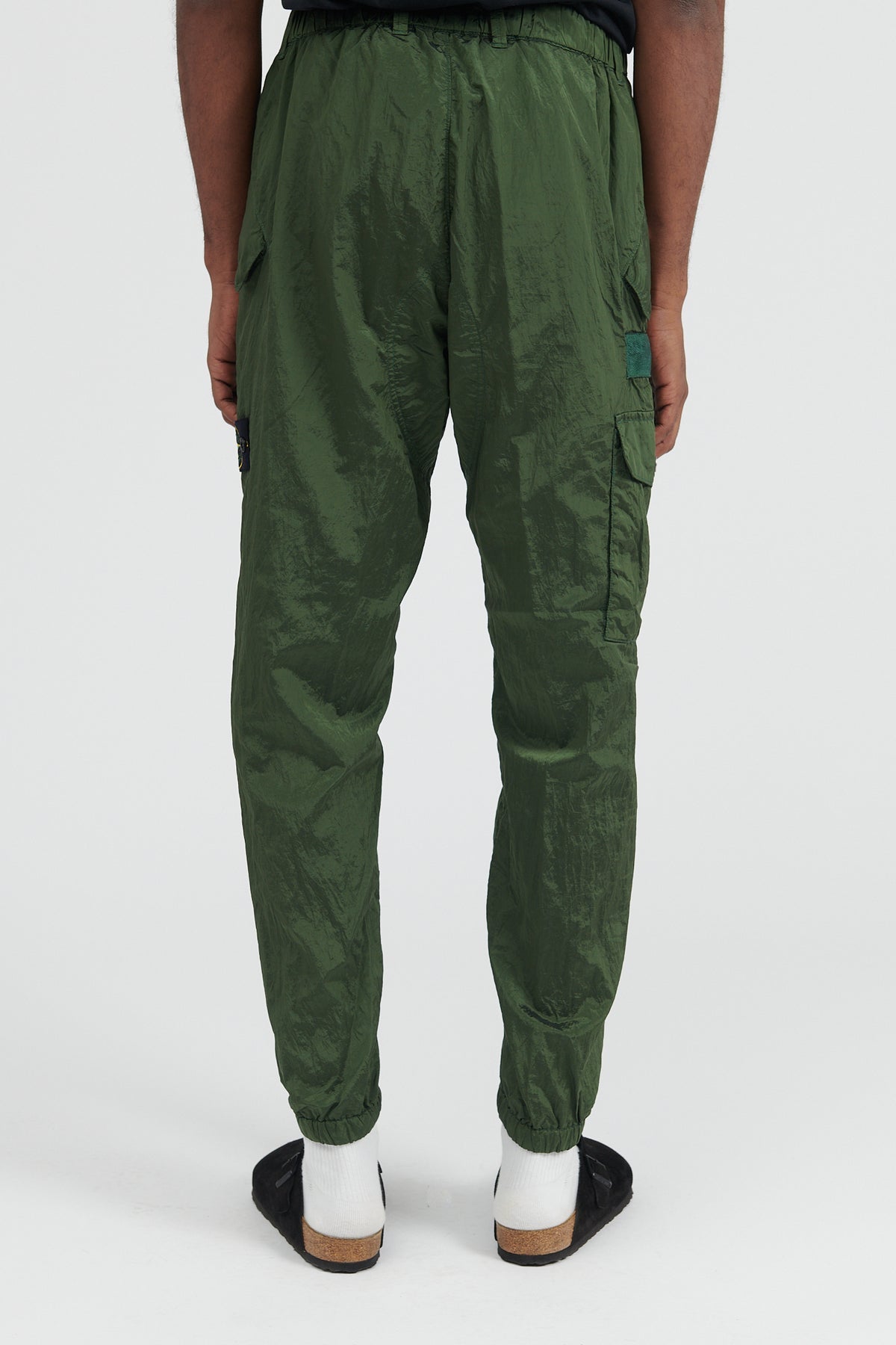 STONE ISLAND green nylon cargo pants