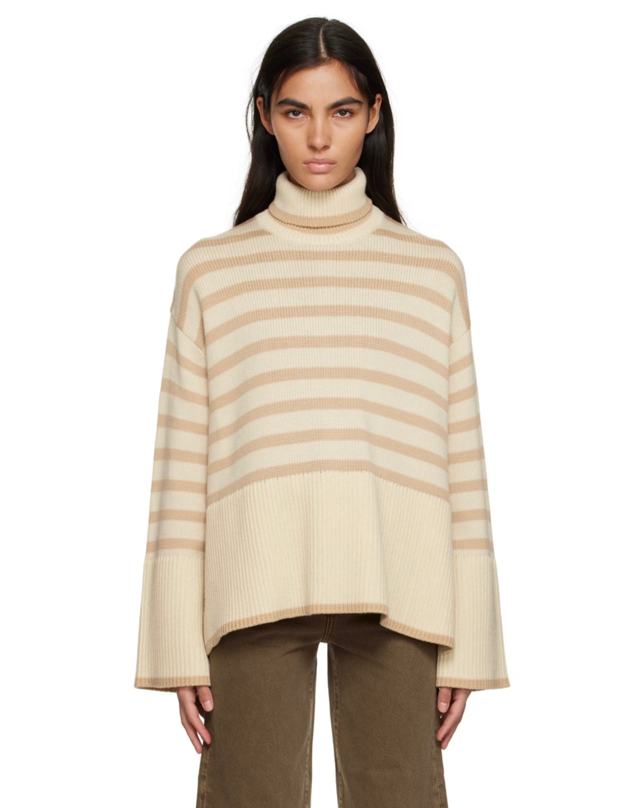 TOTEME
Beige Striped Turtleneck