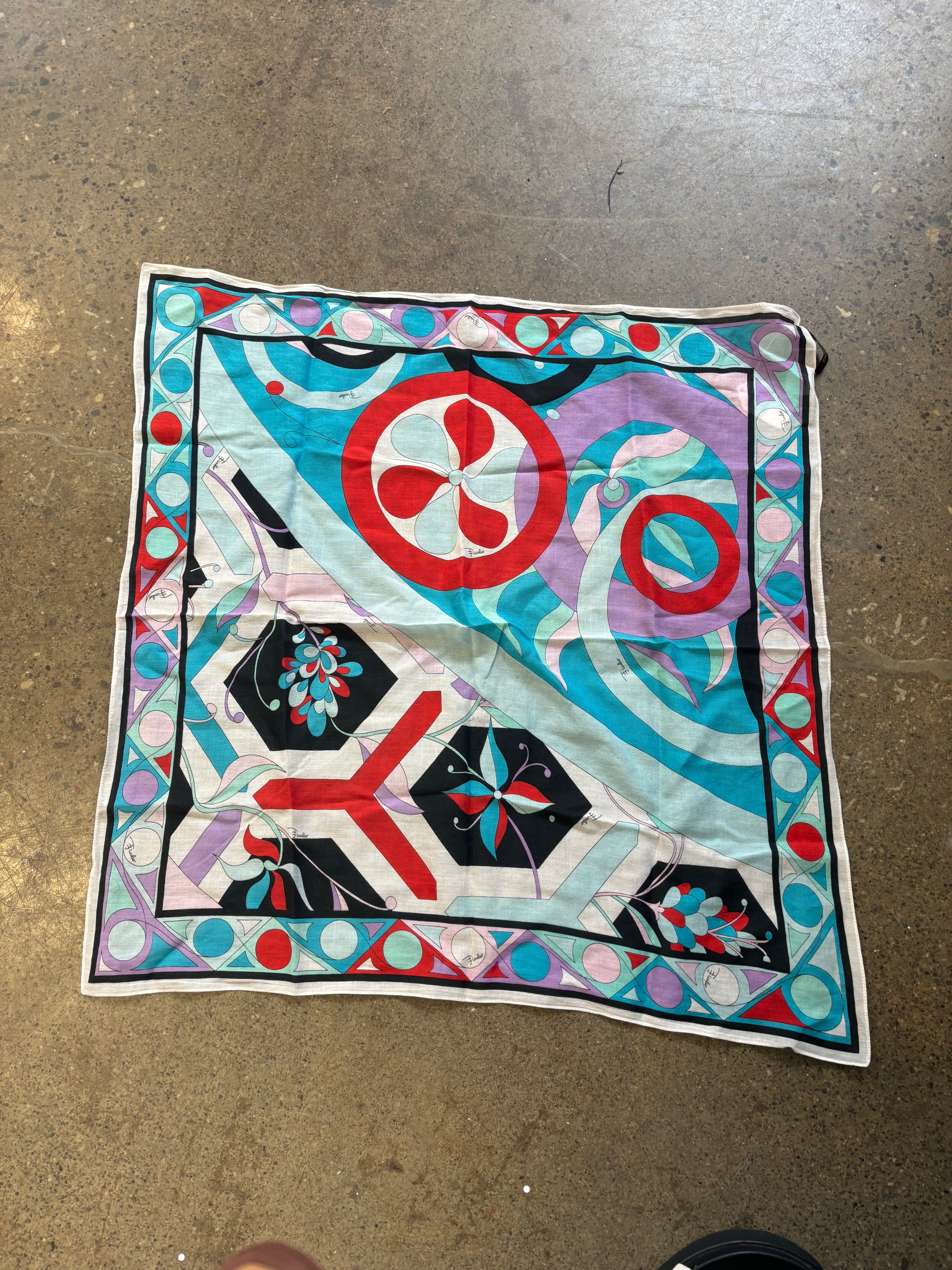 PUCCI blue multi scarf