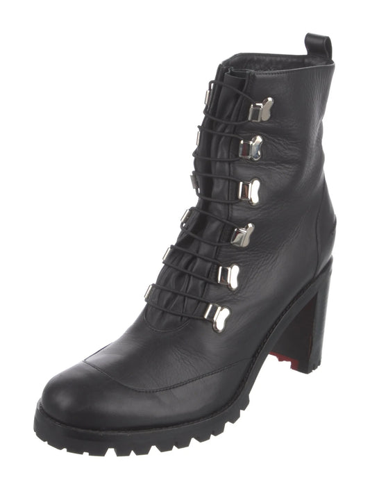 CHRISTIAN LOUB black montana boots in calf leather